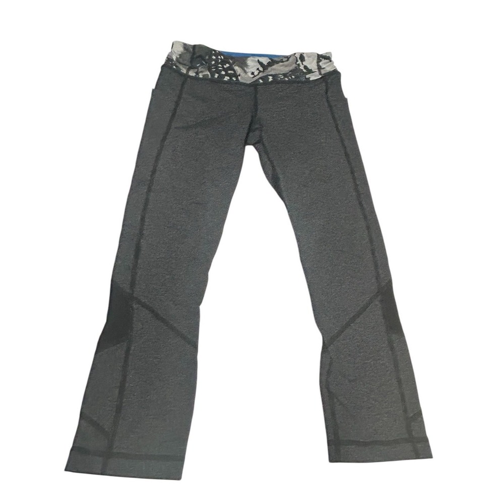 Lululemon Pace Rival Wee Space Crop Leggings Size 6 Grey Lined